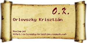 Orlovszky Krisztián névjegykártya