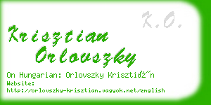 krisztian orlovszky business card